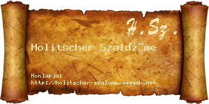 Holitscher Szalóme névjegykártya